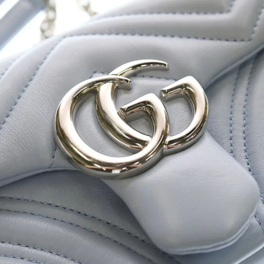 Gucci GG Marmont Quilting Chain Shoulder Bag Quilted Leather - Picture 5 of 6